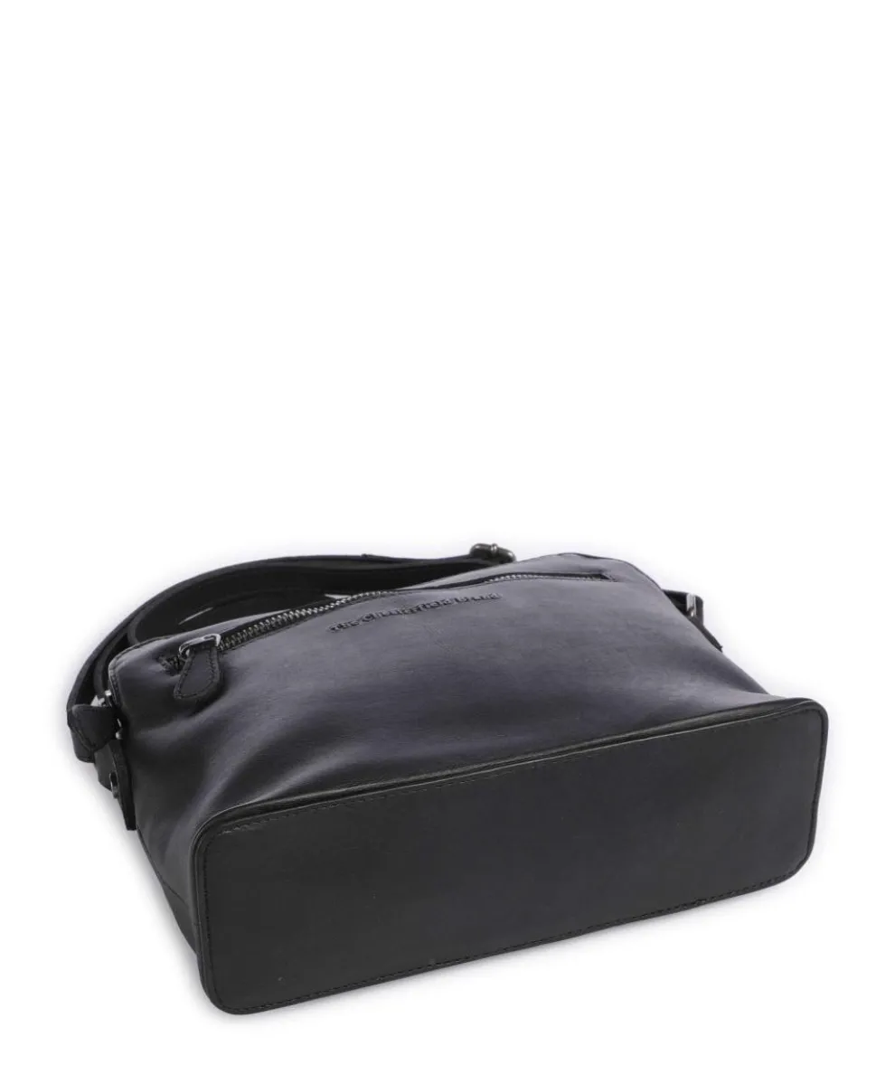 Cow Wax Pull Up Nebraska Umhängetasche Rindsleder schwarz