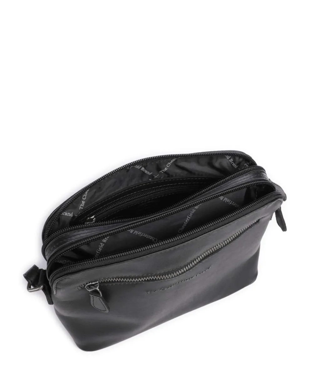 Cow Wax Pull Up Nebraska Umhängetasche Rindsleder schwarz