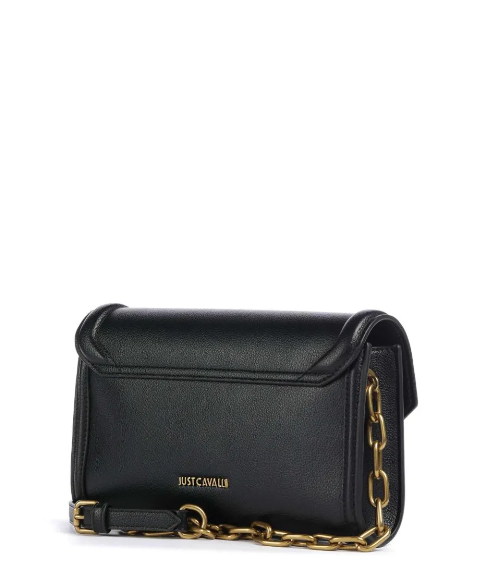 Crossed Laces Umhängetasche Lederimitat schwarz