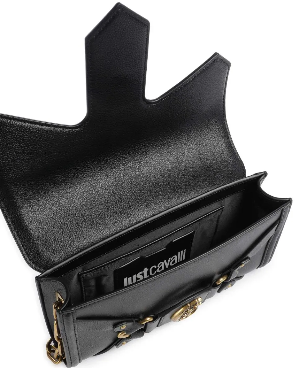 Crossed Laces Umhängetasche Lederimitat schwarz