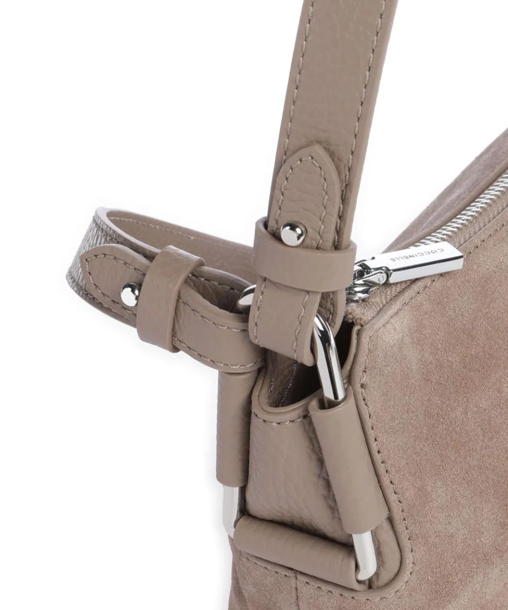 Rebekka Suede Schultertasche aufgerautes Rindsleder taupe
