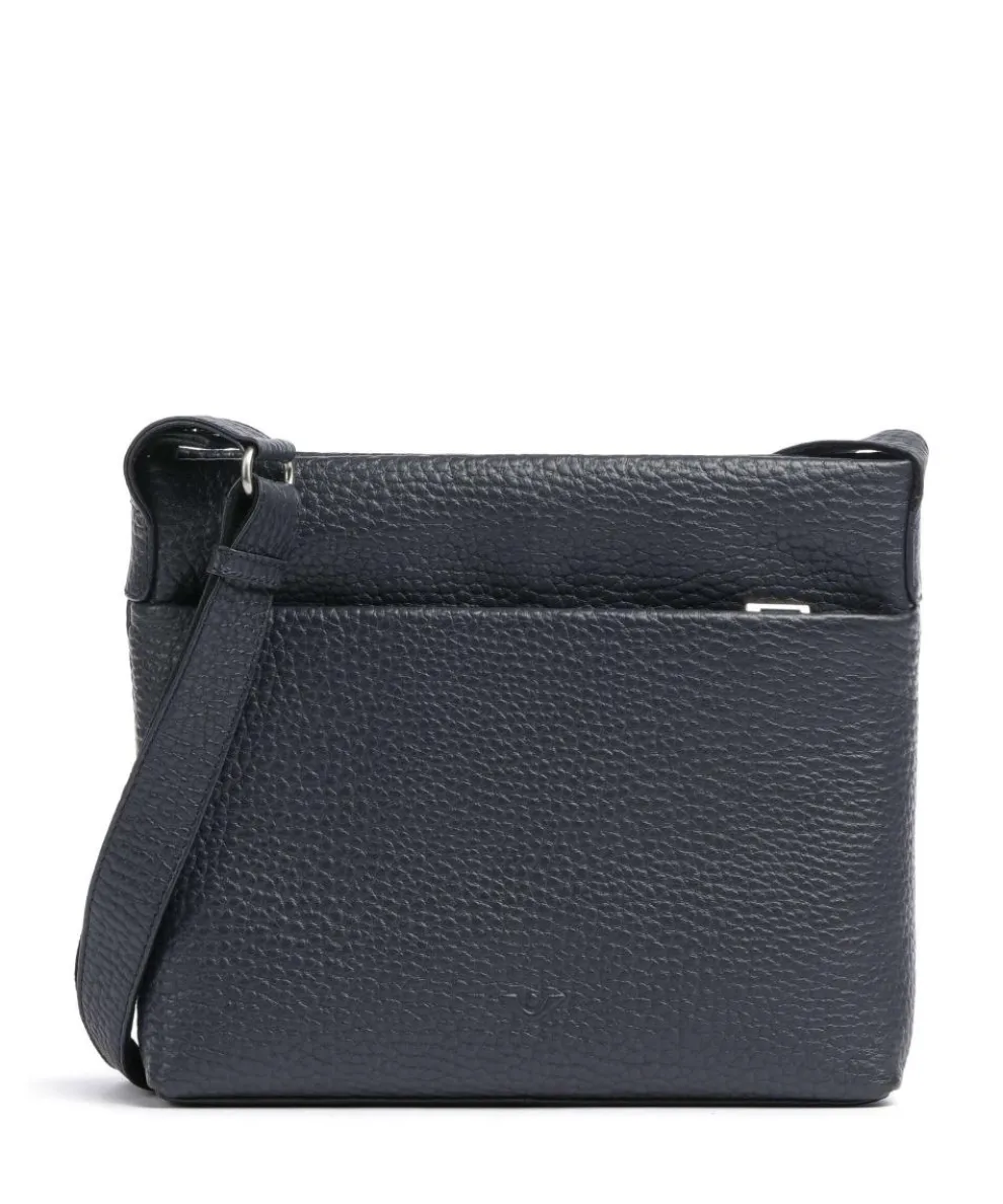 Hirsch Bristol Umhängetasche genarbtes Leder navy