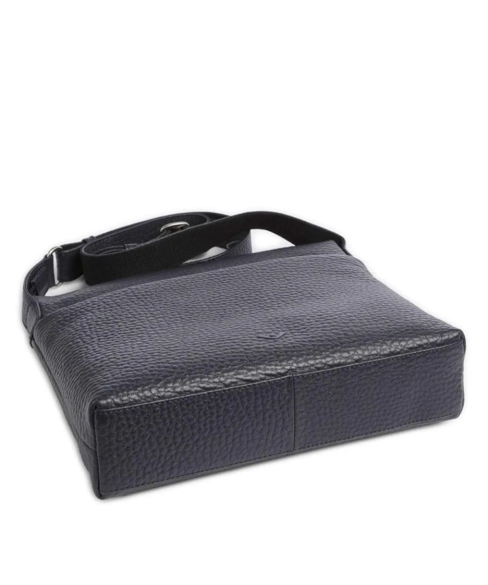 Hirsch Bristol Umhängetasche genarbtes Leder navy