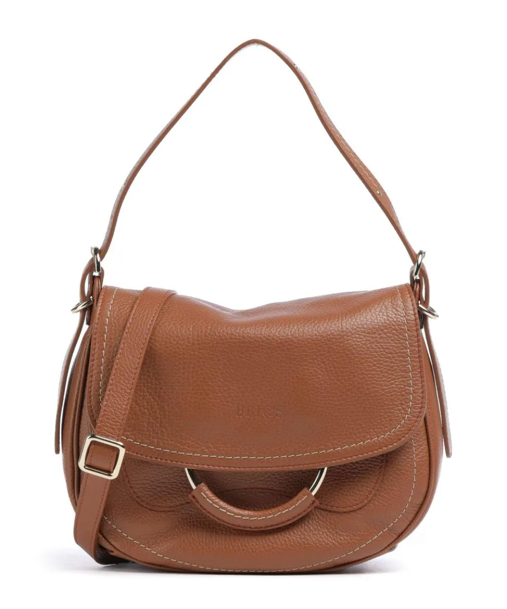 Gondola Stella medium Schultertasche genarbtes Leder braun