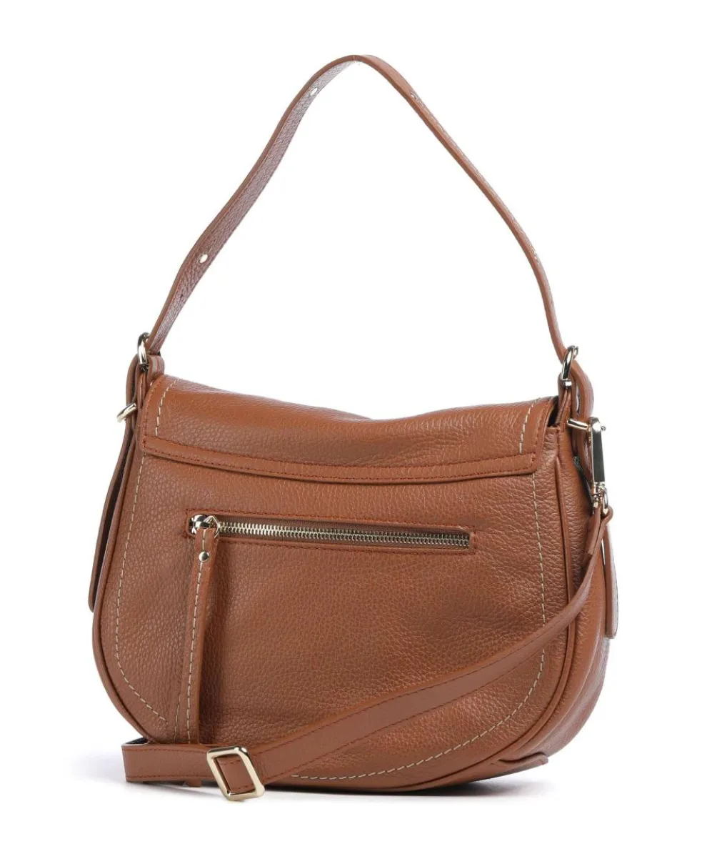 Gondola Stella medium Schultertasche genarbtes Leder braun