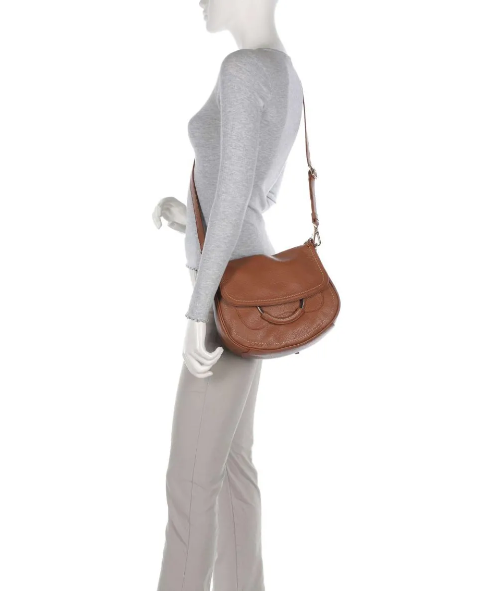 Gondola Stella medium Schultertasche genarbtes Leder braun