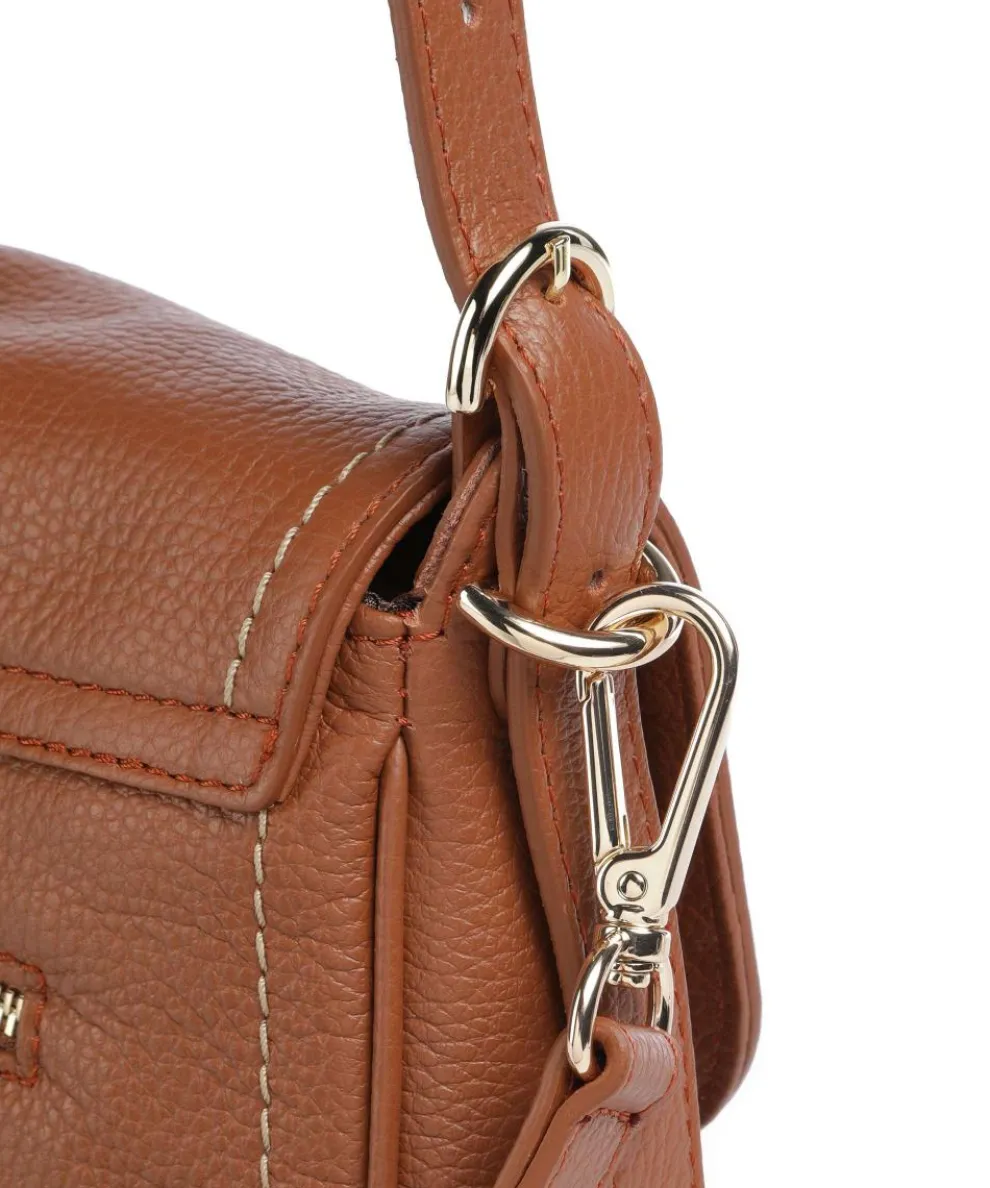 Gondola Stella medium Schultertasche genarbtes Leder braun