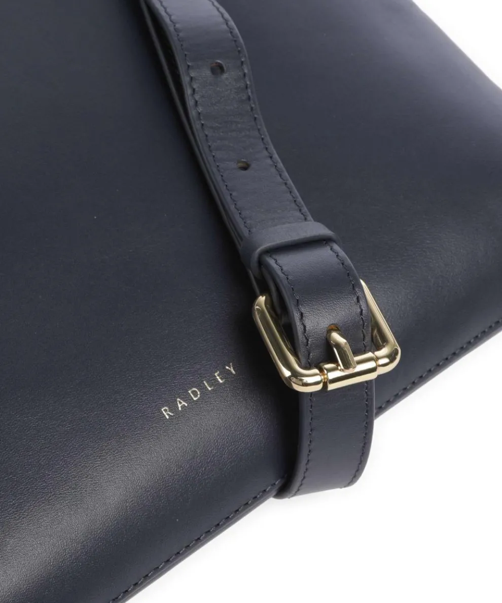 Pockets Large Umhängetasche fein genarbtes Leder dunkelblau