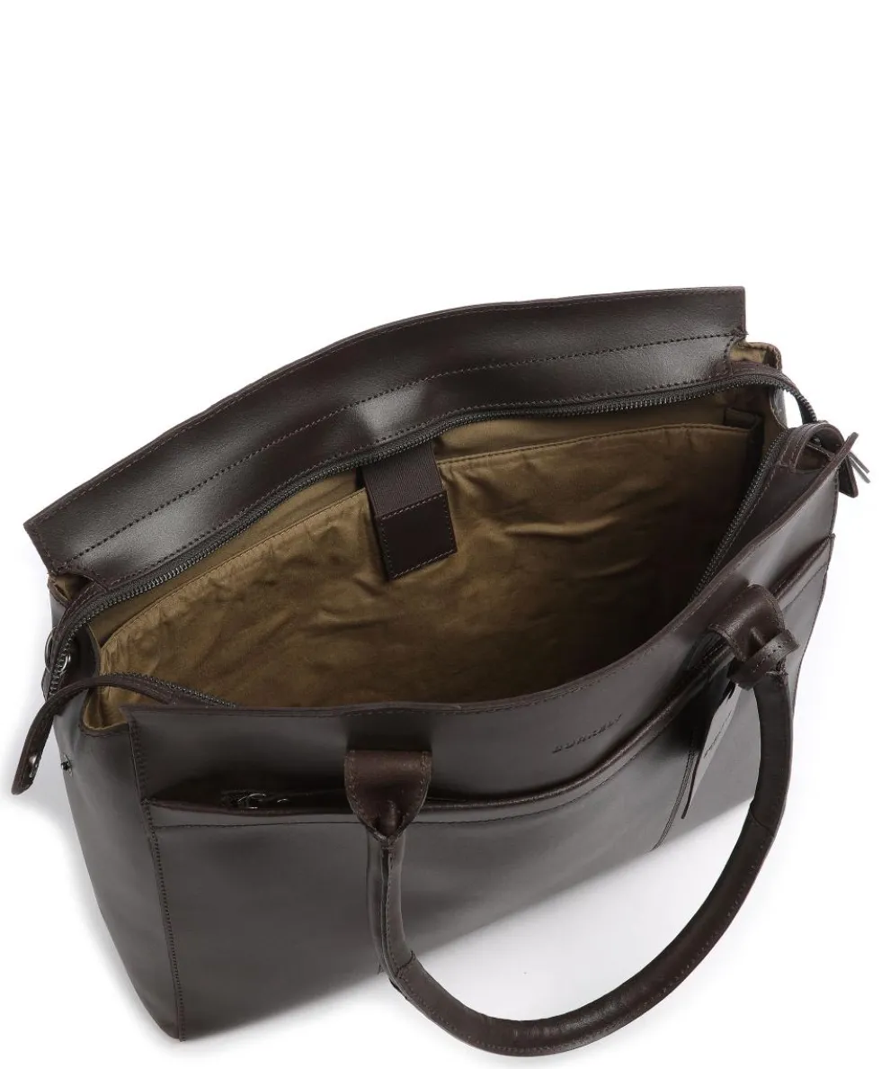 Vintage Doris Shopper 15″ fein genarbtes Leder dunkelbraun