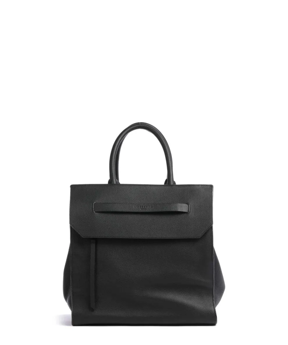 Lora Small Pebble L Handtasche genarbtes Rindsleder schwarz