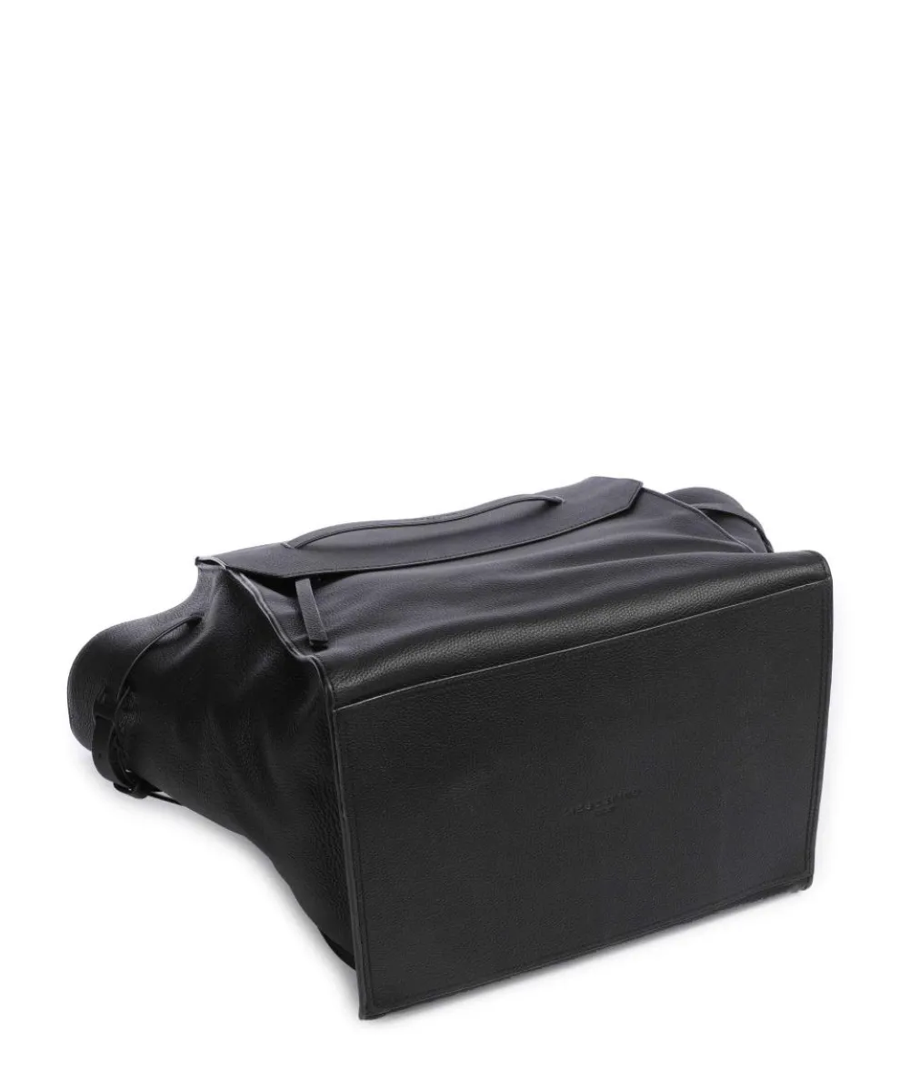 Lora Small Pebble L Handtasche genarbtes Rindsleder schwarz