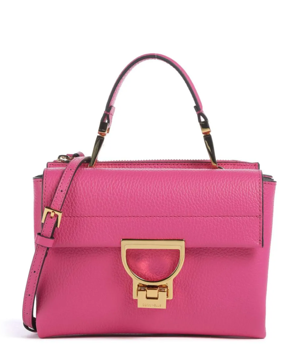 Arlettis Umhängetasche genarbtes Leder fuchsia