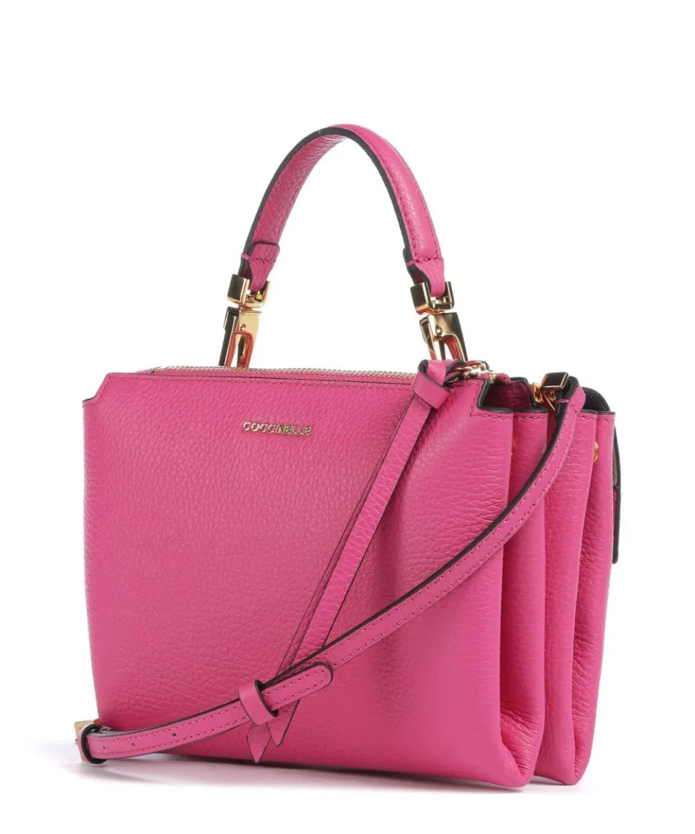 Arlettis Umhängetasche genarbtes Leder fuchsia