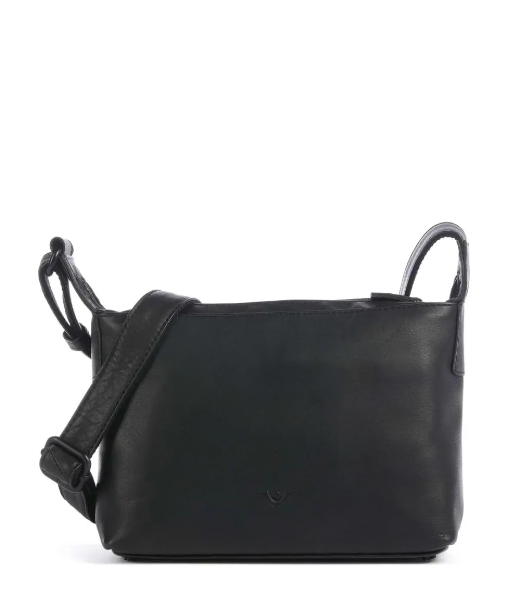 4Seasons Vanani Umhängetasche fein genarbtes Leder schwarz