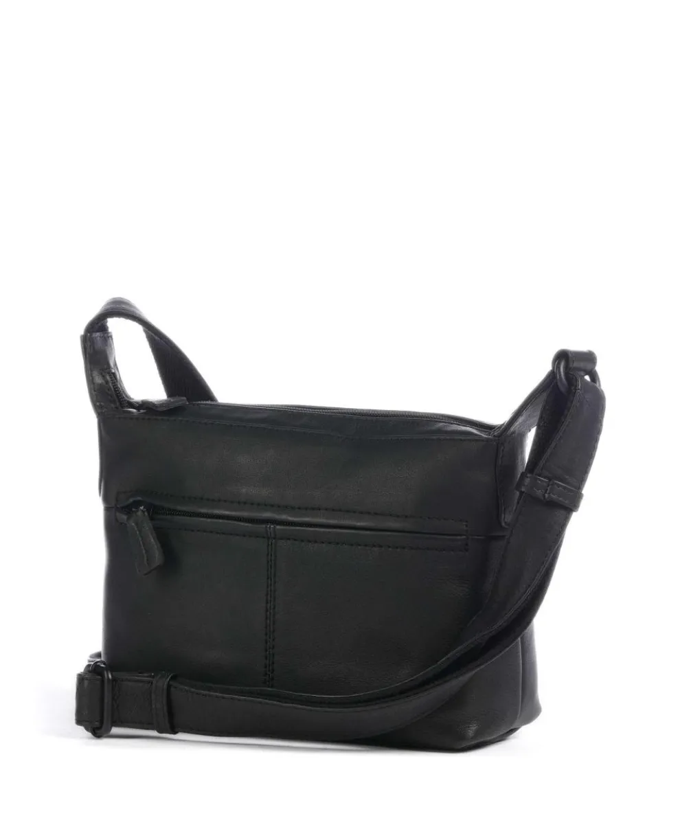 4Seasons Vanani Umhängetasche fein genarbtes Leder schwarz