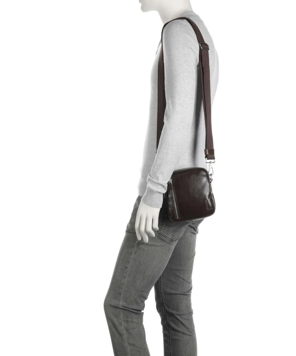 Buddy Umhängetasche Büffelleder dunkelbraun