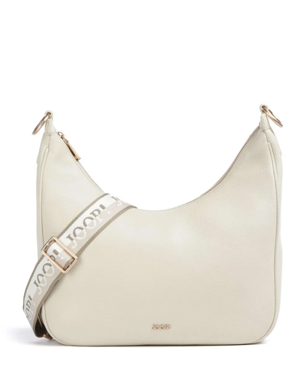 Dolce Ginger Schultertasche genarbtes Leder elfenbein