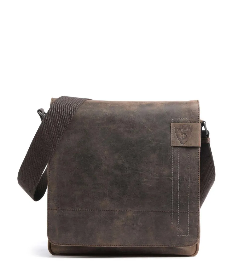 Richmond Schultertasche Leder dunkelbraun