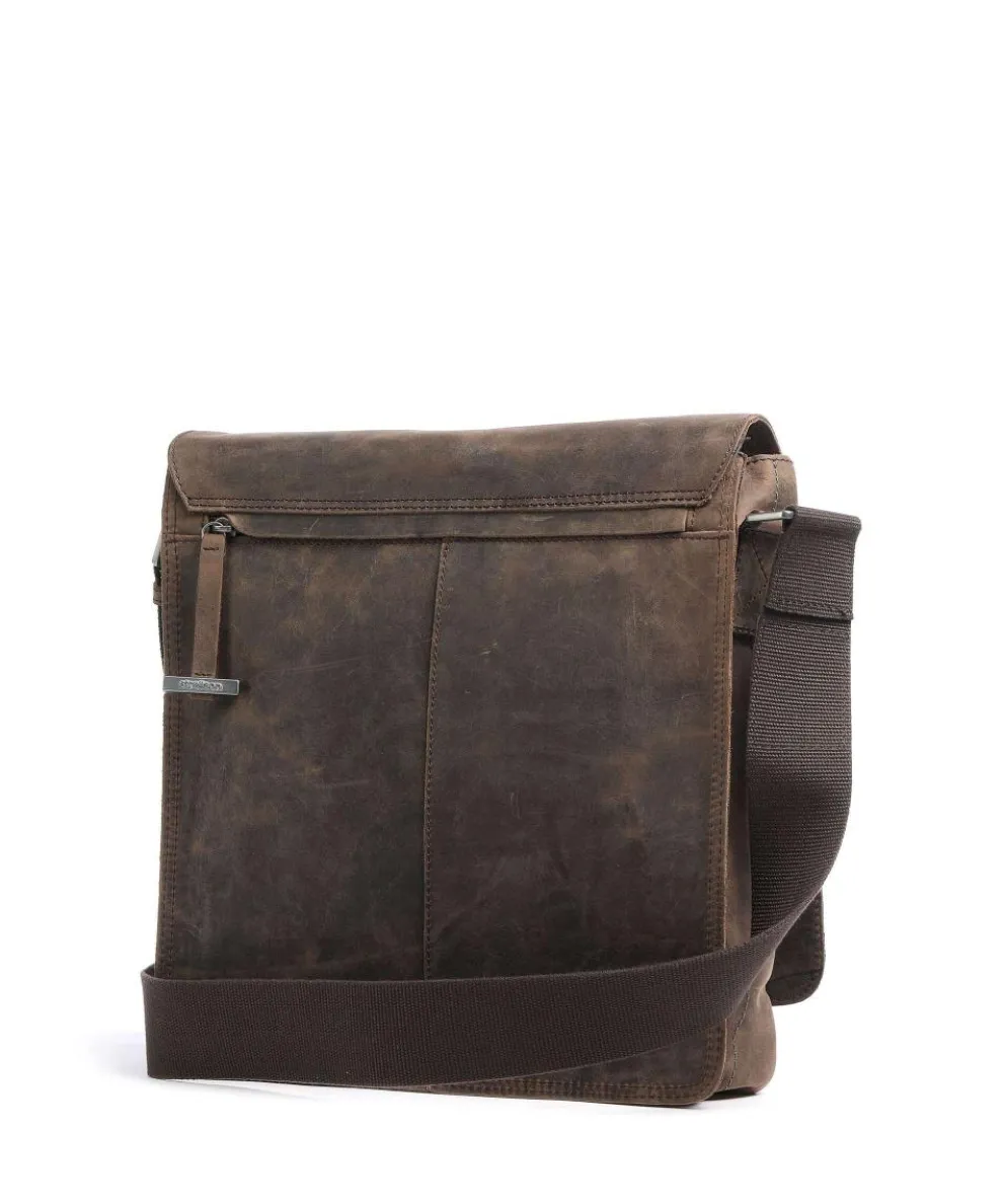 Richmond Schultertasche Leder dunkelbraun