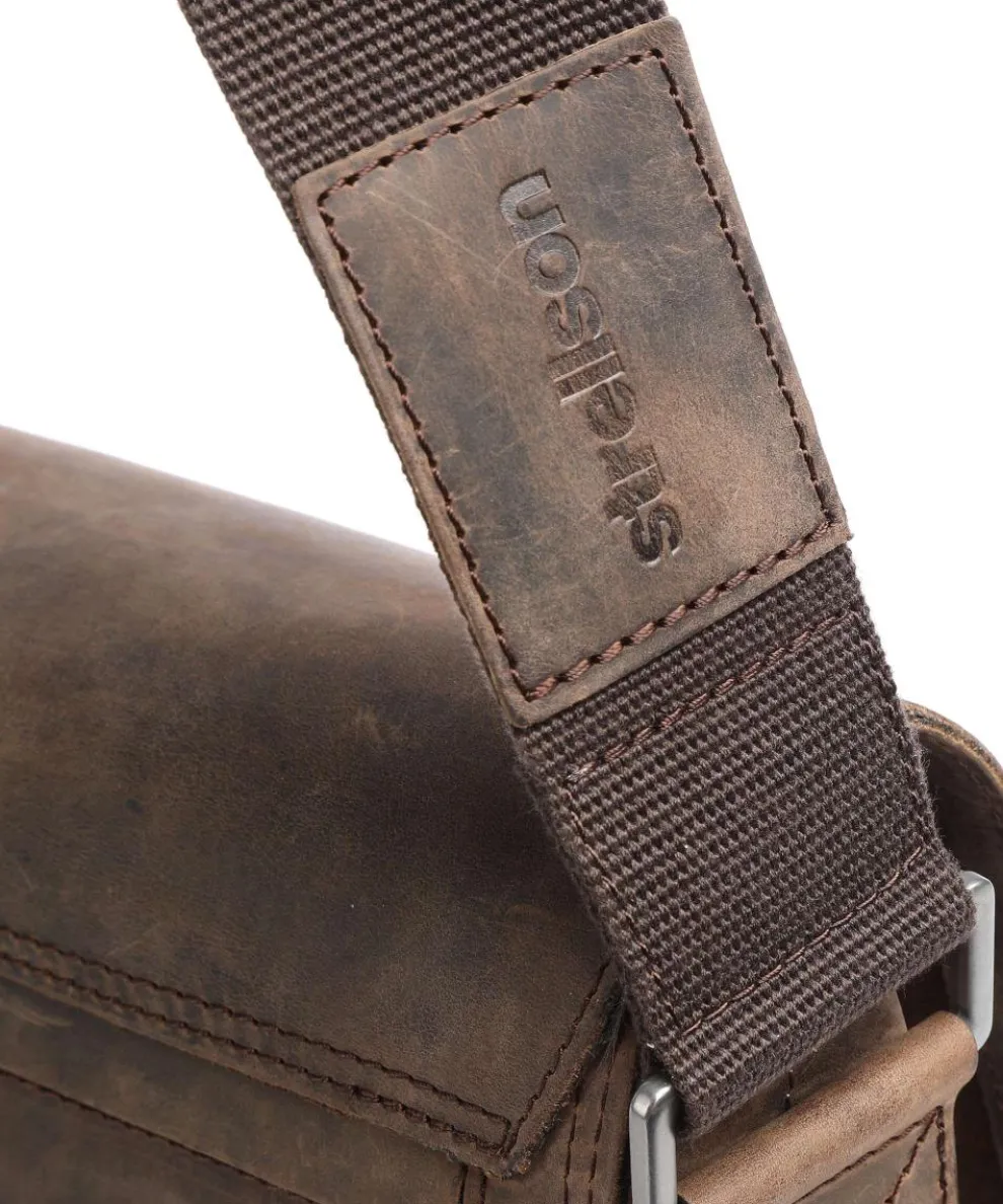 Richmond Schultertasche Leder dunkelbraun