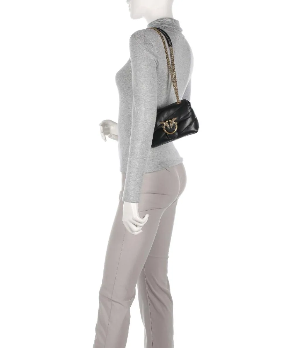 Love Puff Baby Schultertasche Schafsleder schwarz