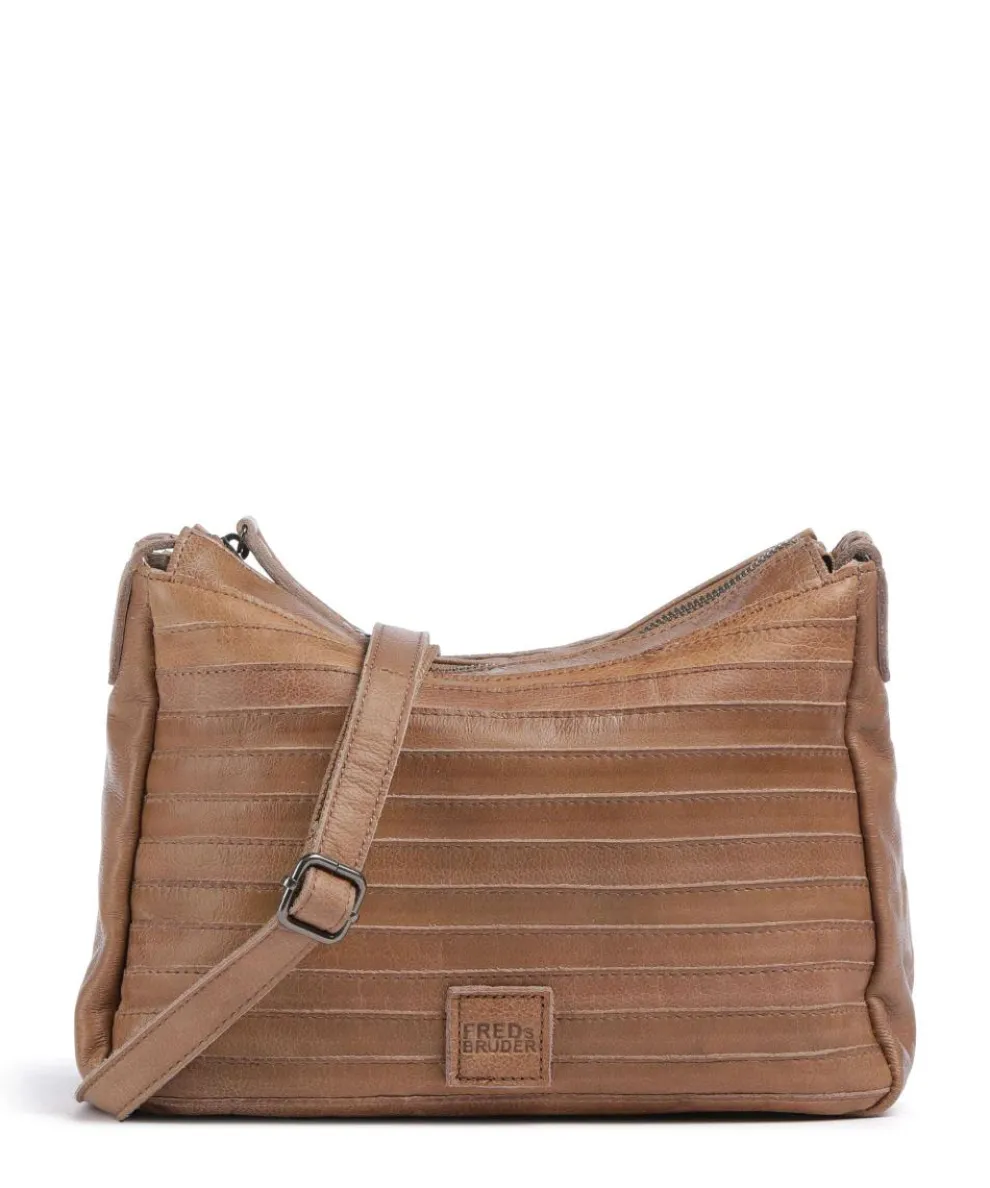 Bestseller Umhängetasche genarbtes Leder karamellbraun