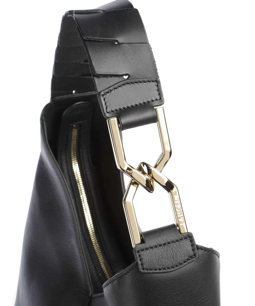 Pagode L Beuteltasche genarbtes Rindsleder schwarz