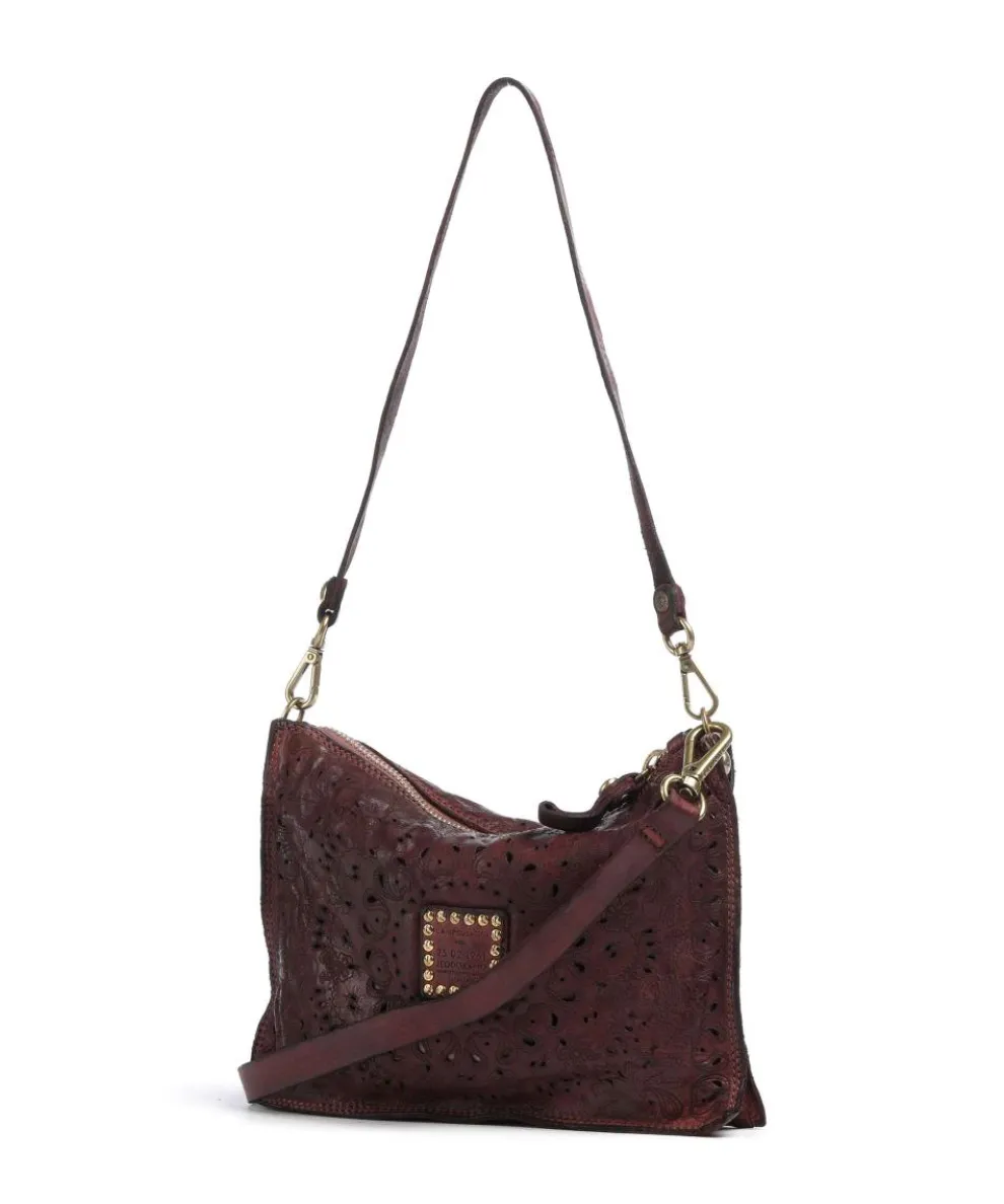 Schultertasche fein genarbtes Rindsleder bordeaux