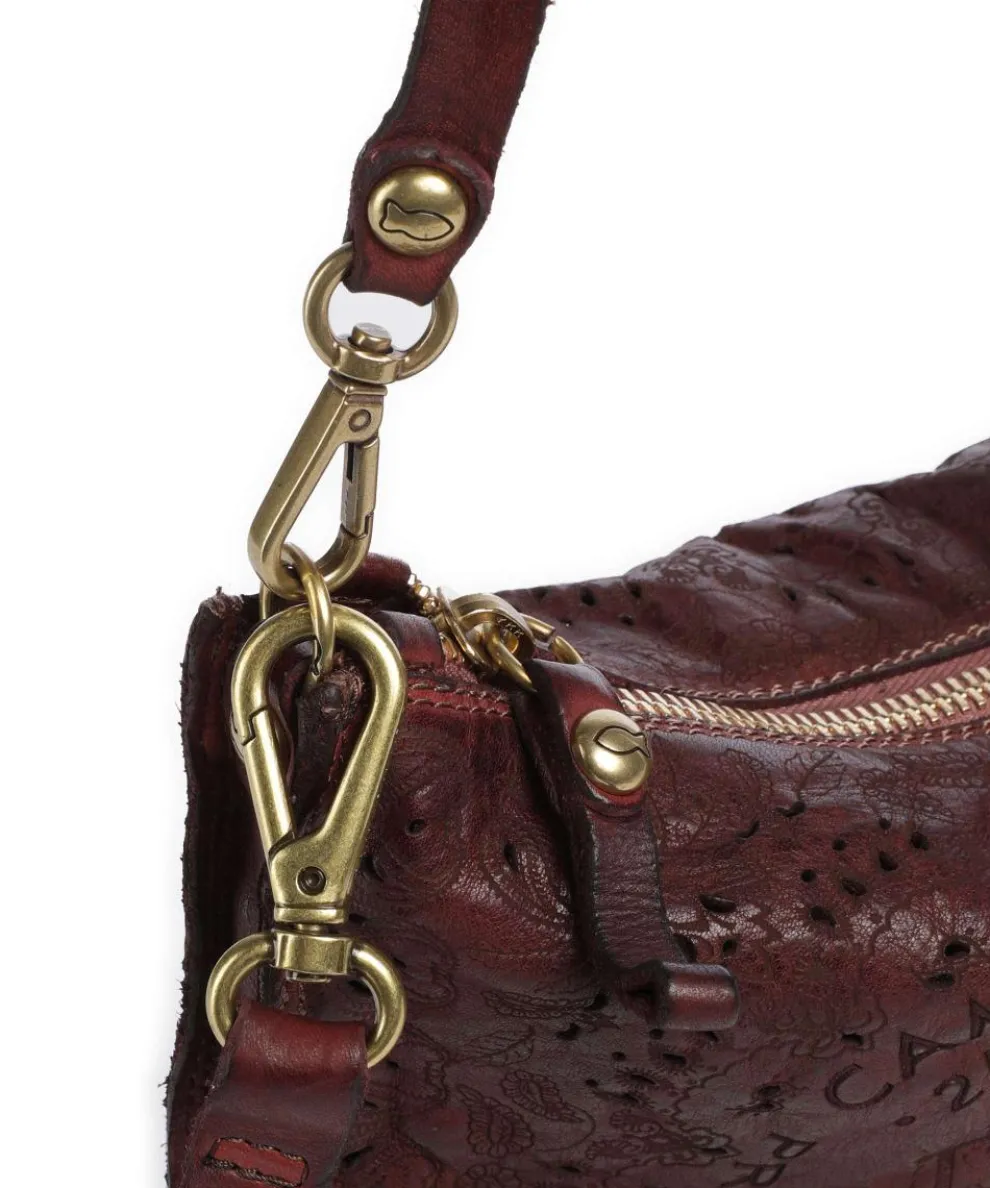 Schultertasche fein genarbtes Rindsleder bordeaux