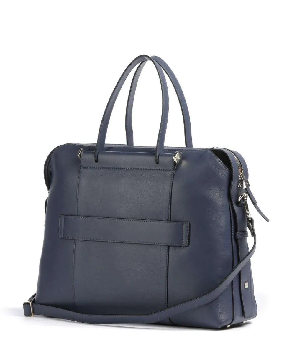 Circle Aktentasche 14″ genarbtes Leder dunkelblau