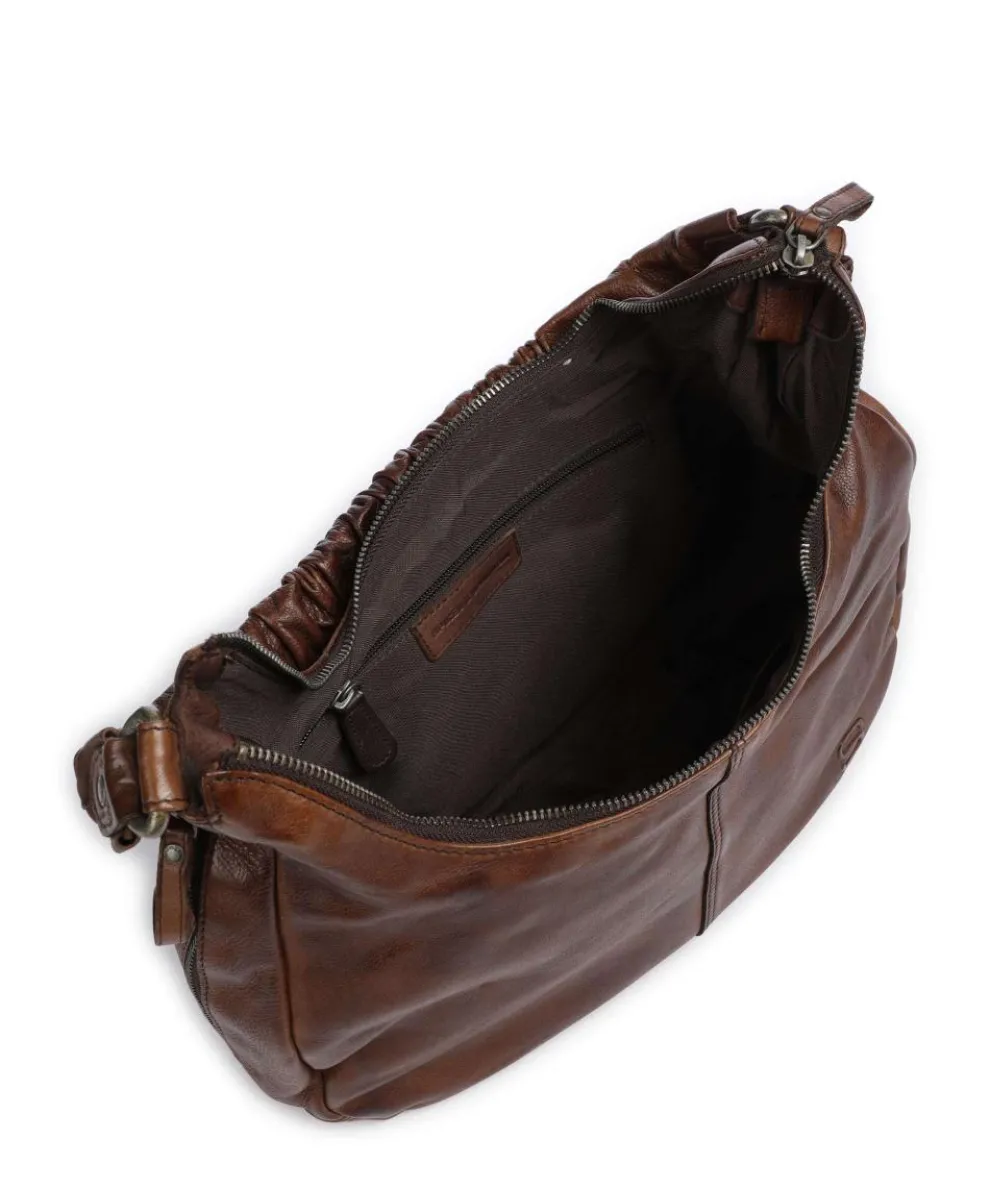 Apache Harli Schultertasche genarbtes Leder braun