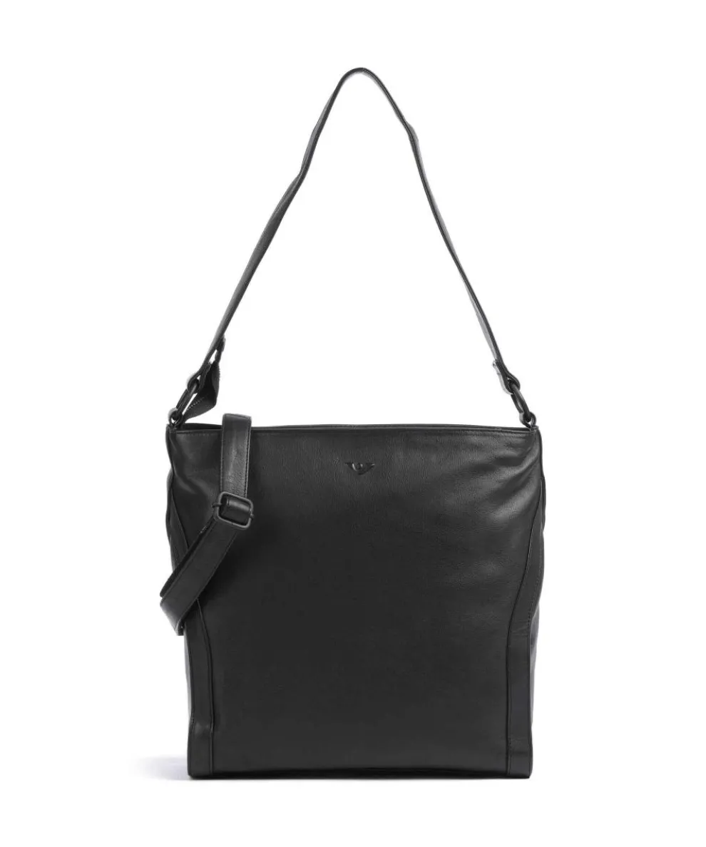 4Seasons Monika Beuteltasche fein genarbtes Leder schwarz