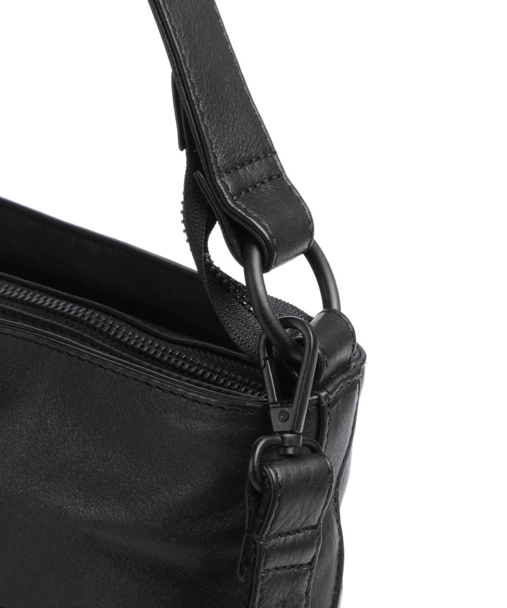 4Seasons Monika Beuteltasche fein genarbtes Leder schwarz