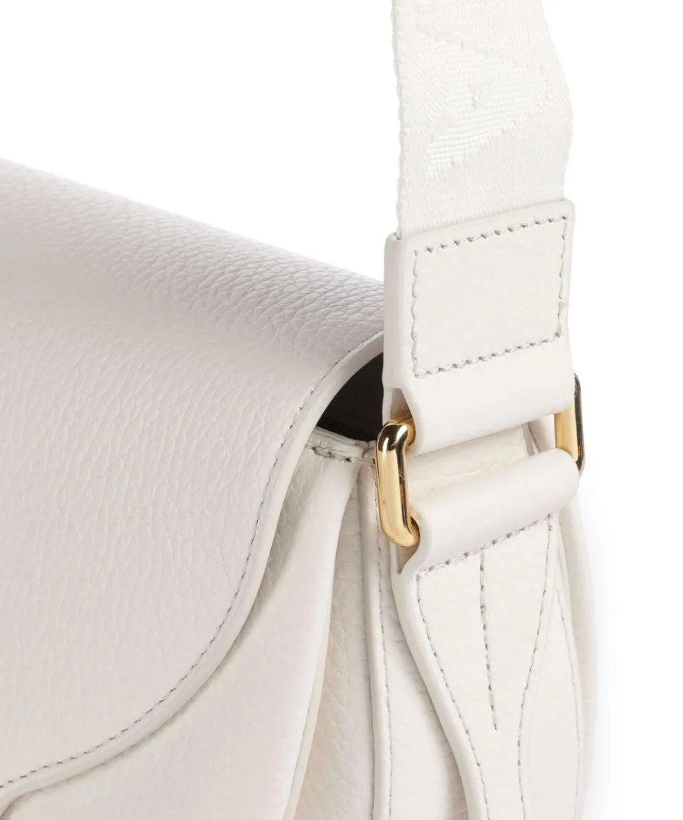 Lotus Mini Umhängetasche genarbtes Leder weiß