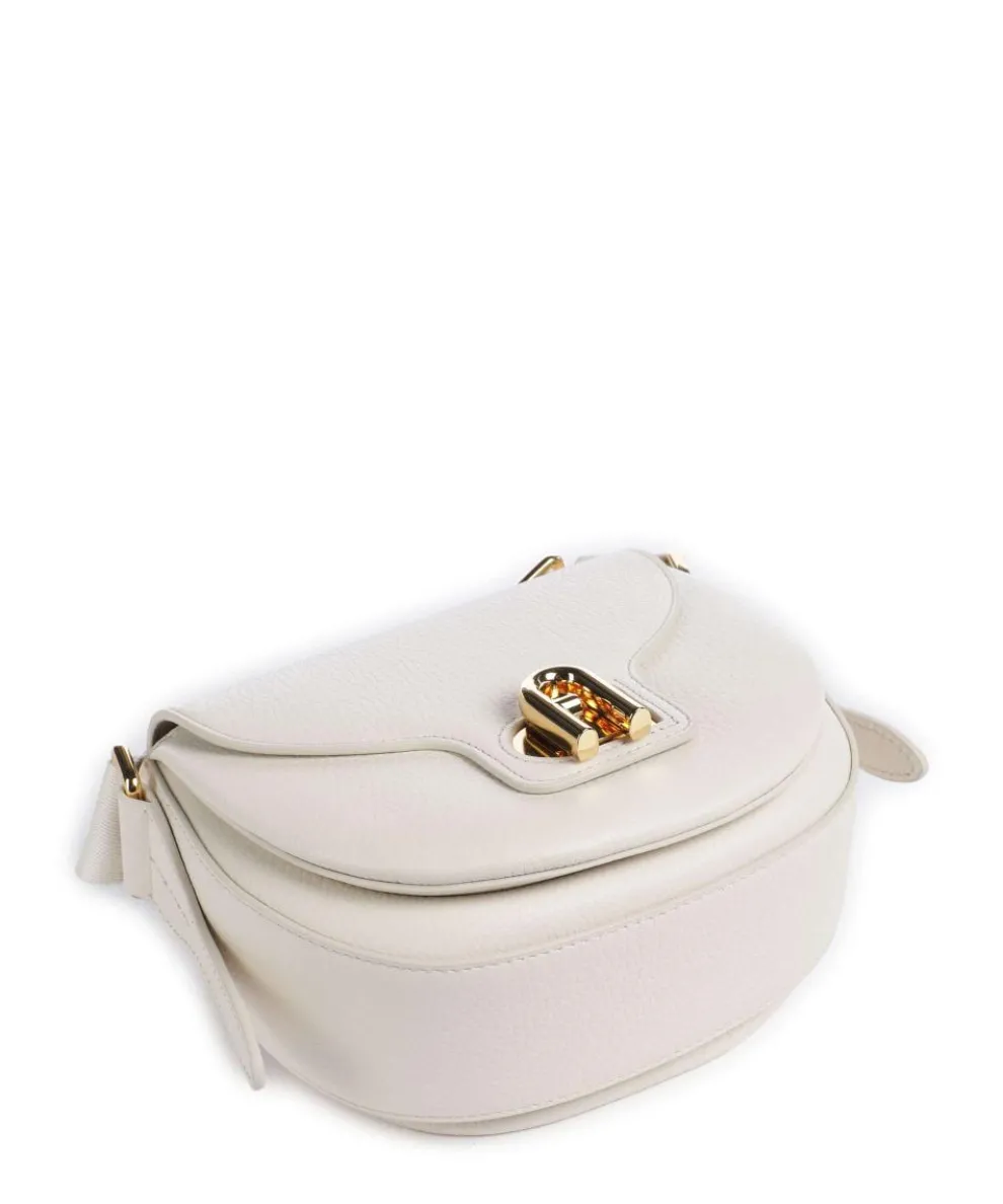 Lotus Mini Umhängetasche genarbtes Leder weiß