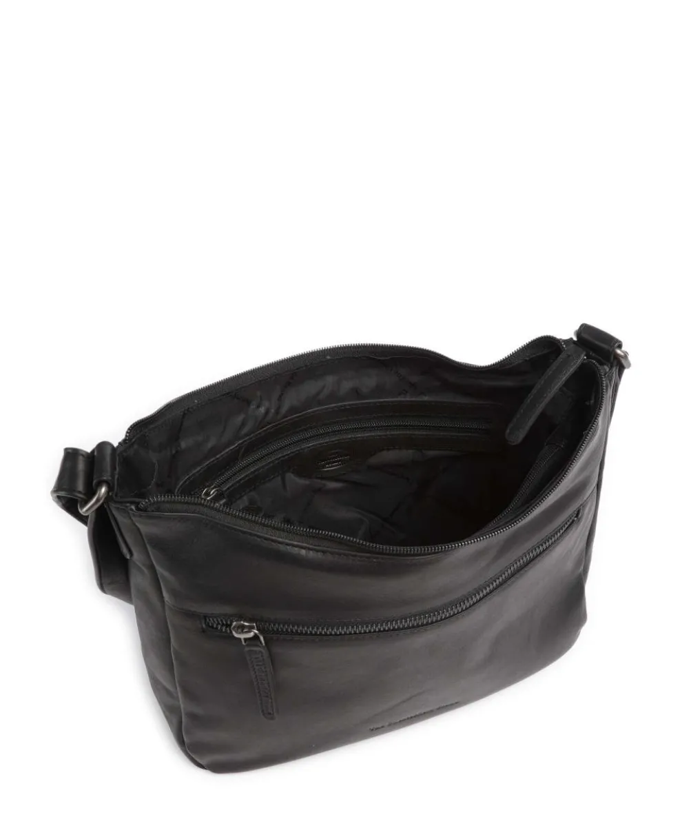 Cow Wax Pull Up Loraine Umhängetasche Rindsleder schwarz