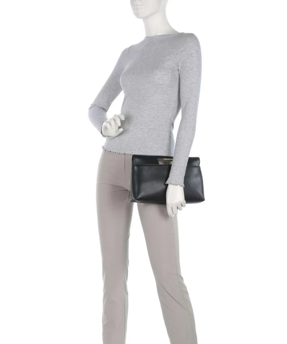 Giada Clutch fein genarbtes Leder schwarz