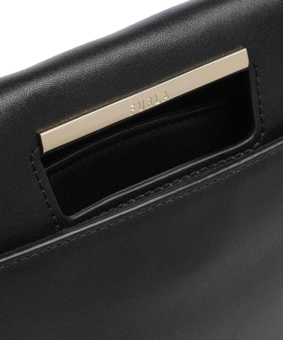 Giada Clutch fein genarbtes Leder schwarz