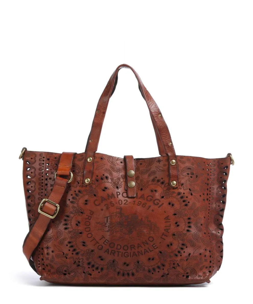Shopper fein genarbtes Rindsleder cognac