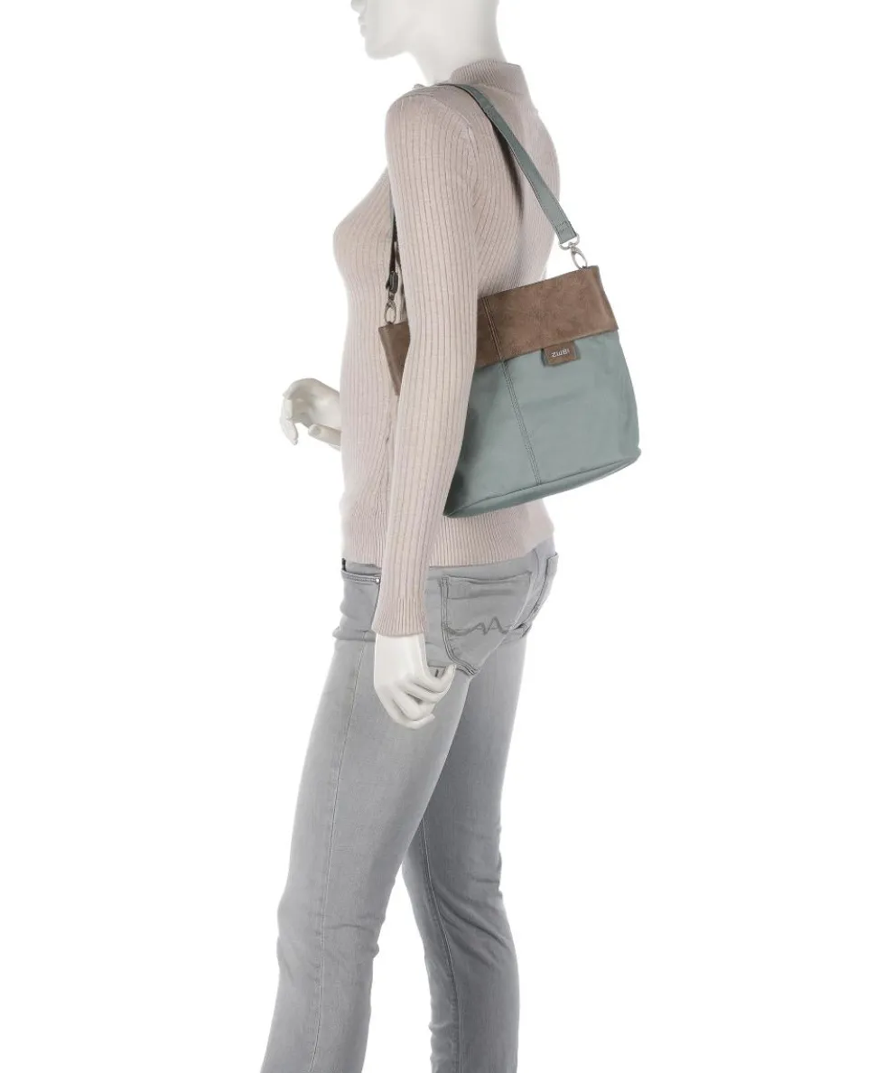 Olli OT8 Schultertasche Polyester, Lederimitat grünblau