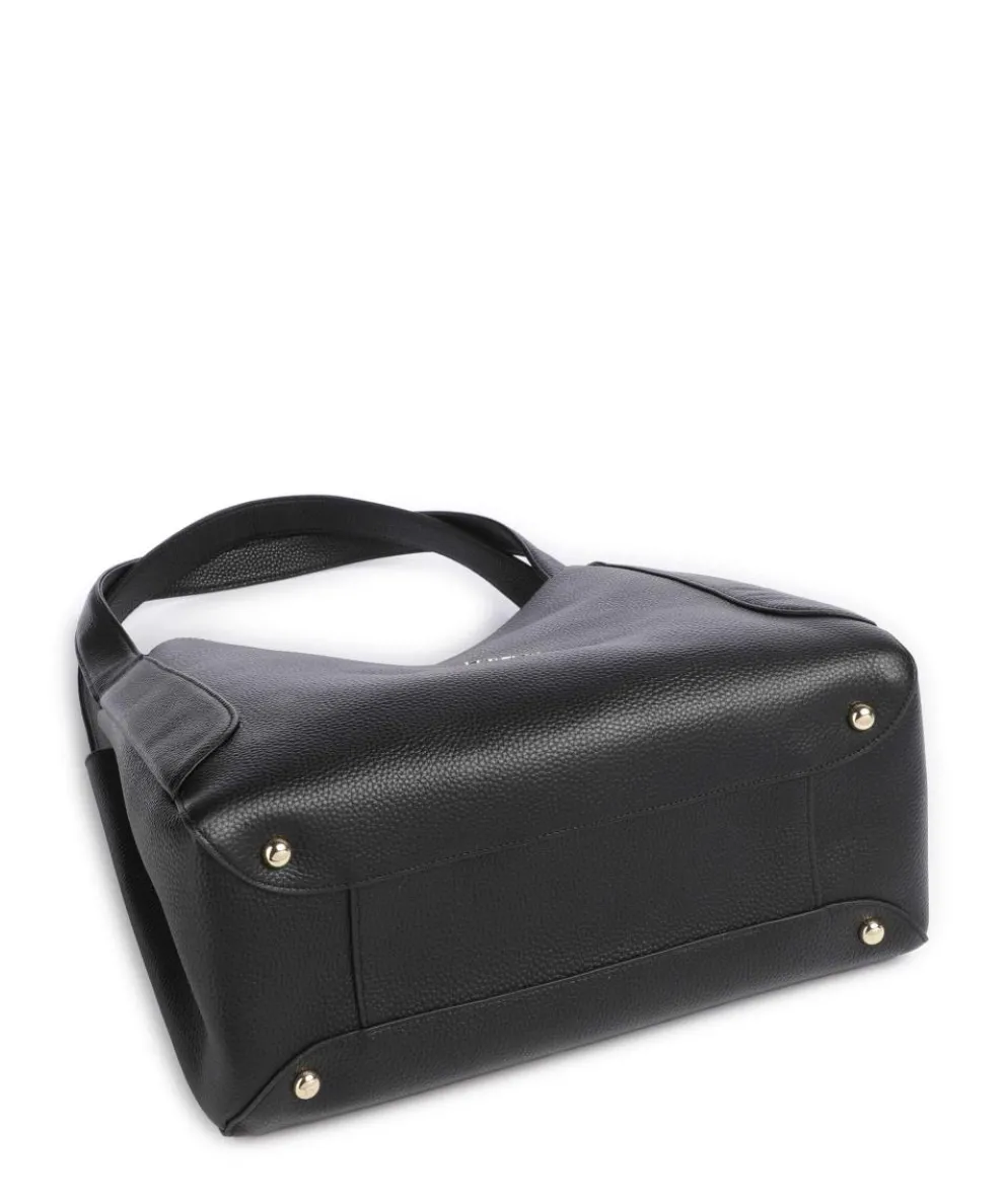 Ange Beuteltasche genarbtes Rindsleder schwarz