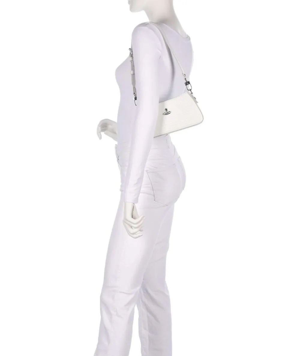 Tasha Embossed Croc Mini Schultertasche geprägtes Kalbsleder weiß