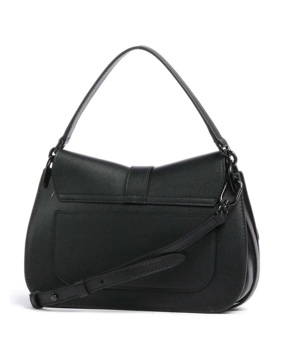 Flow M Handtasche fein genarbtes Leder schwarz