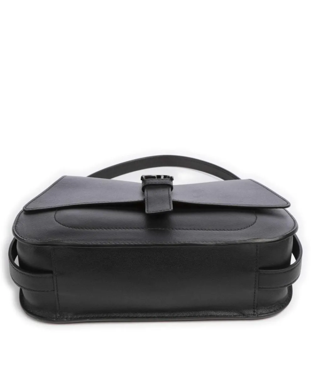 Flow M Handtasche fein genarbtes Leder schwarz