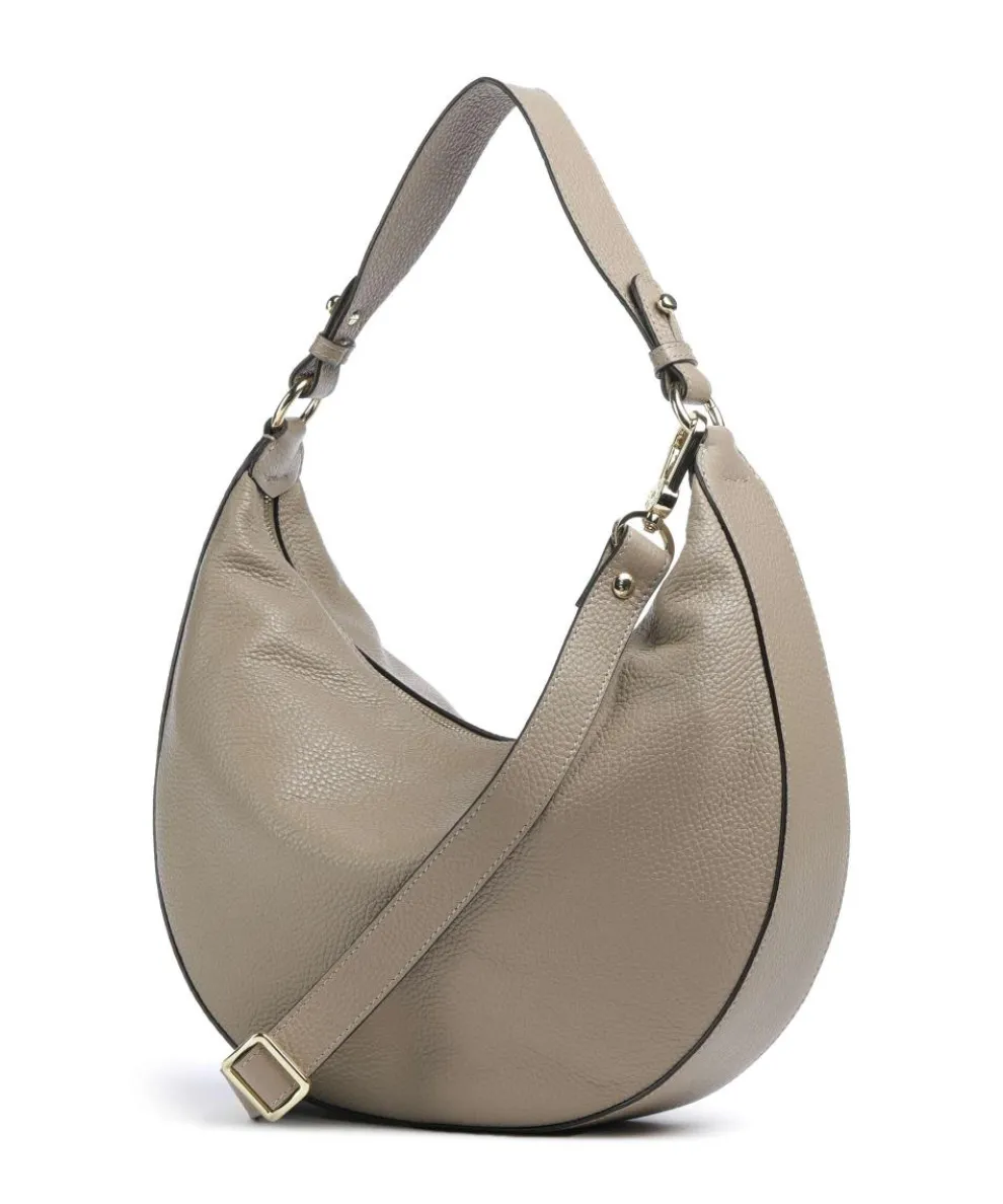Adria Lulu Small Beuteltasche genarbtes Leder beige