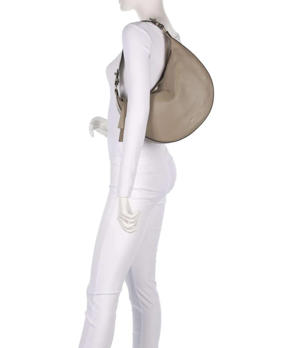 Adria Lulu Small Beuteltasche genarbtes Leder beige