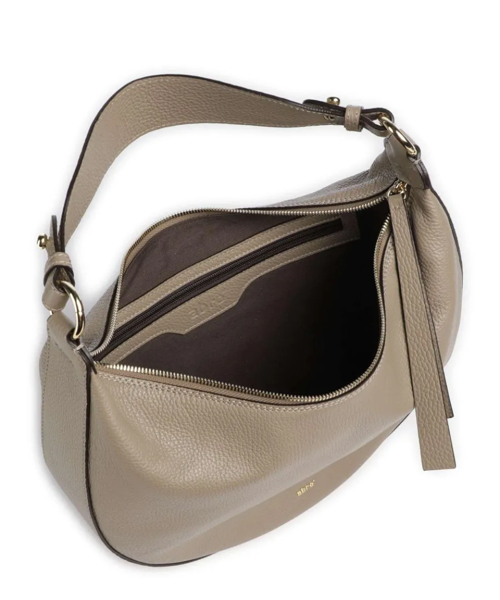 Adria Lulu Small Beuteltasche genarbtes Leder beige