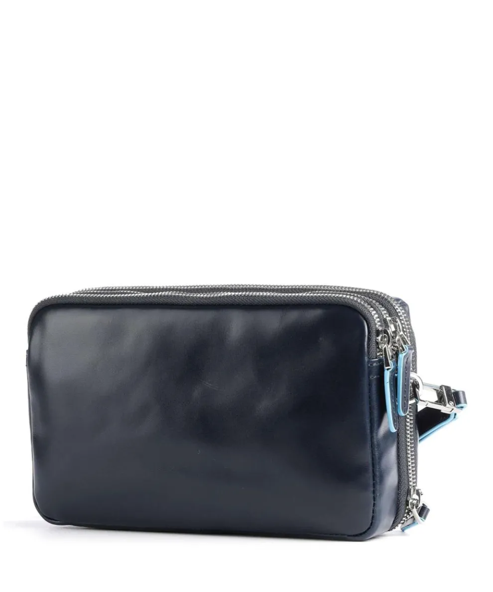 Blue Square Handgelenktasche Rindsleder dunkelblau