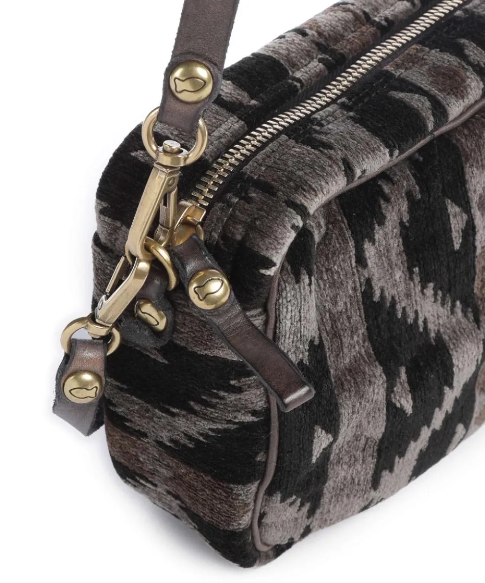 Schultertasche Textil schwarz/grau