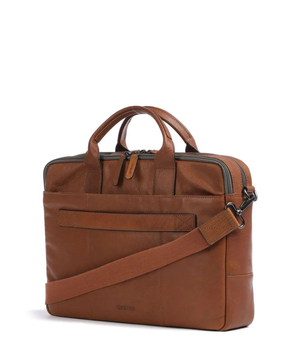 Hyde Aktentasche 15″ genarbtes Leder cognac